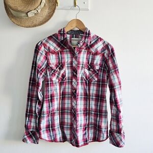 Roper Wear The West Cotton Women's Plaid Snap Button Down Multicolor Shirt XS